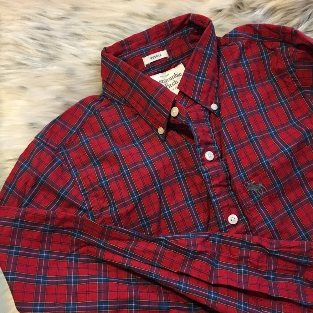 Abercrombie & Fitch Muscle  Plaid Button Up Shirt